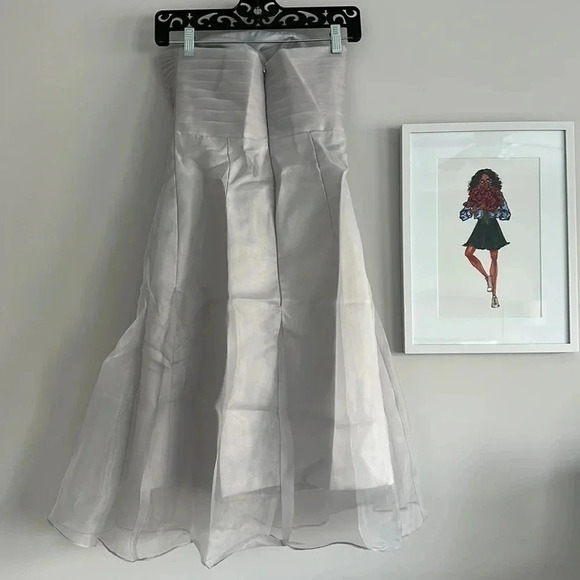 Silver Chiffon Mini Party Dress - Picture 2 of 8